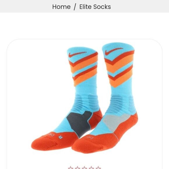 Nike Elite Multicolor Crew Socks Medium Hyper Orange Teal Tall Mens Unisex Gym - Picture 12 of 14